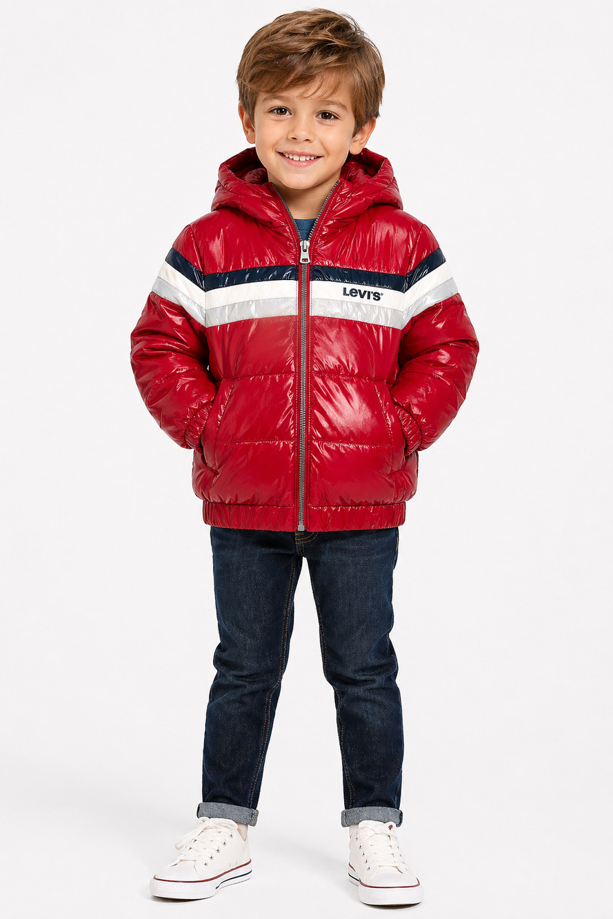 LEVIS Hooded Puffer Jacket Red Kids 6-7